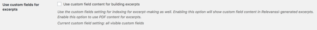 Use custom fields for excerpts
