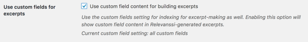 Custom field excerpts