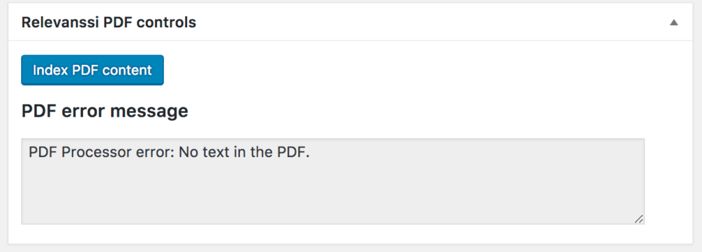 Relevanssi PDF error